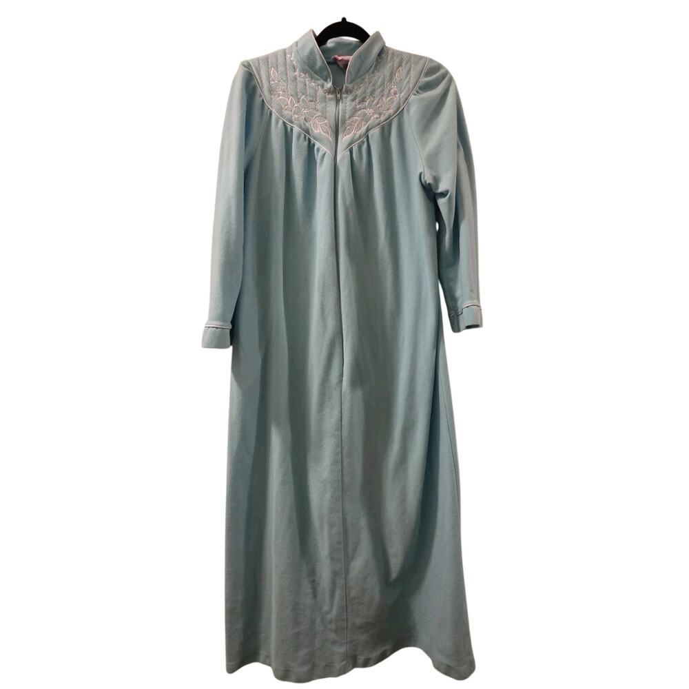 Vtg Sears Carriage Court Long House Coat Robe Night Gown Granny Trad Wife 16-18